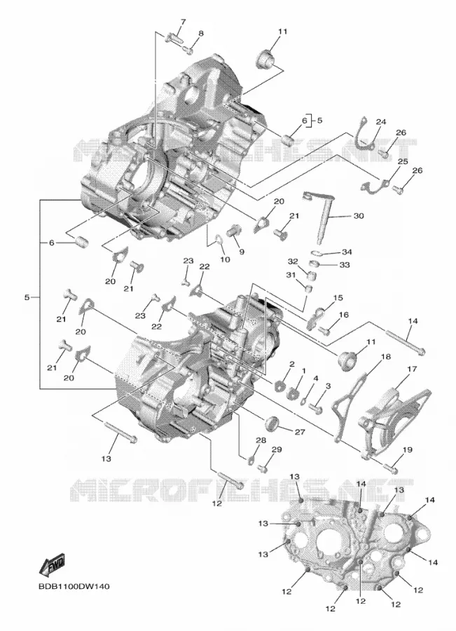 CARTER MOTEUR Yamaha MOTO 450 2023 WRF  WR450F