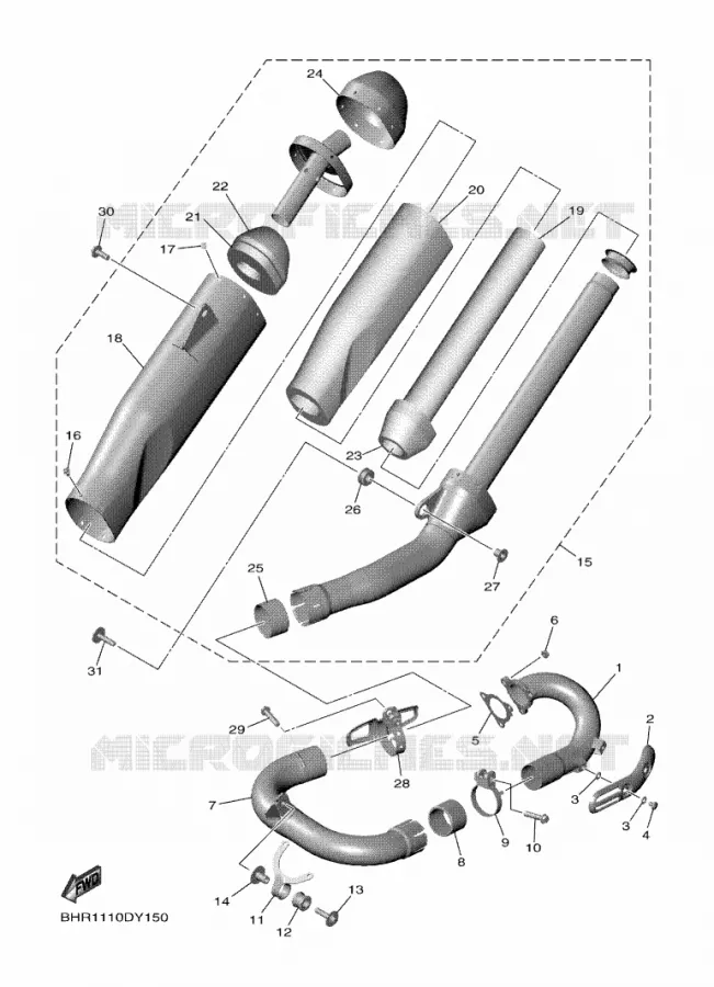 ECHAPPEMENT Yamaha MOTO 450 2023 YZF  YZ450F