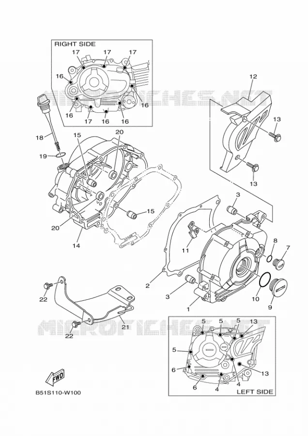 CARTER - MOTEUR 1 Yamaha MOTO 110 2023 TTR  TT-R110E