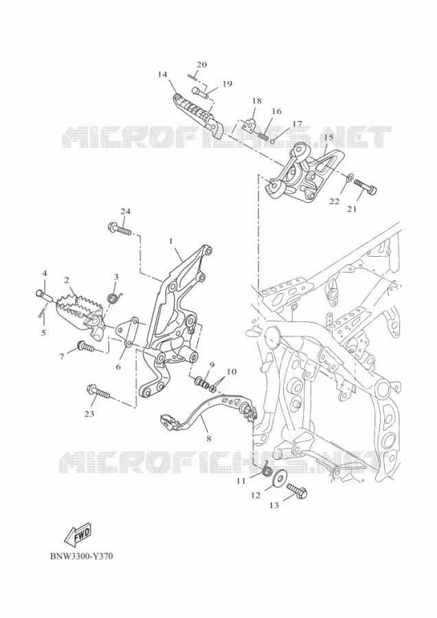 SUPPORT / REPOSE PIEDS 2 Yamaha MOTO 700 2023 TENERE  XTZ690