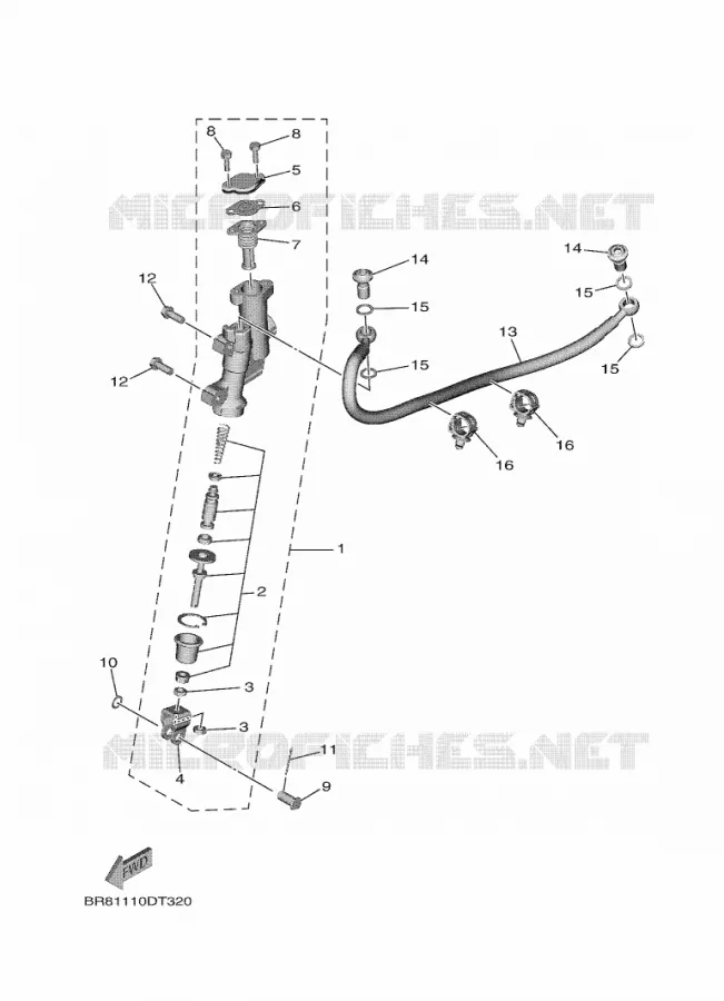 MAITRE CYLINDRE DE FREIN ARRIERE Yamaha MOTO 65 2023 YZ  YZ65
