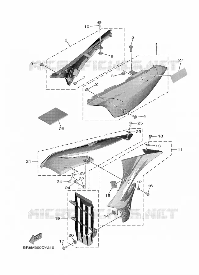 COUVERCLE LATERAL Yamaha MOTO 65 2023 YZ  YZ65