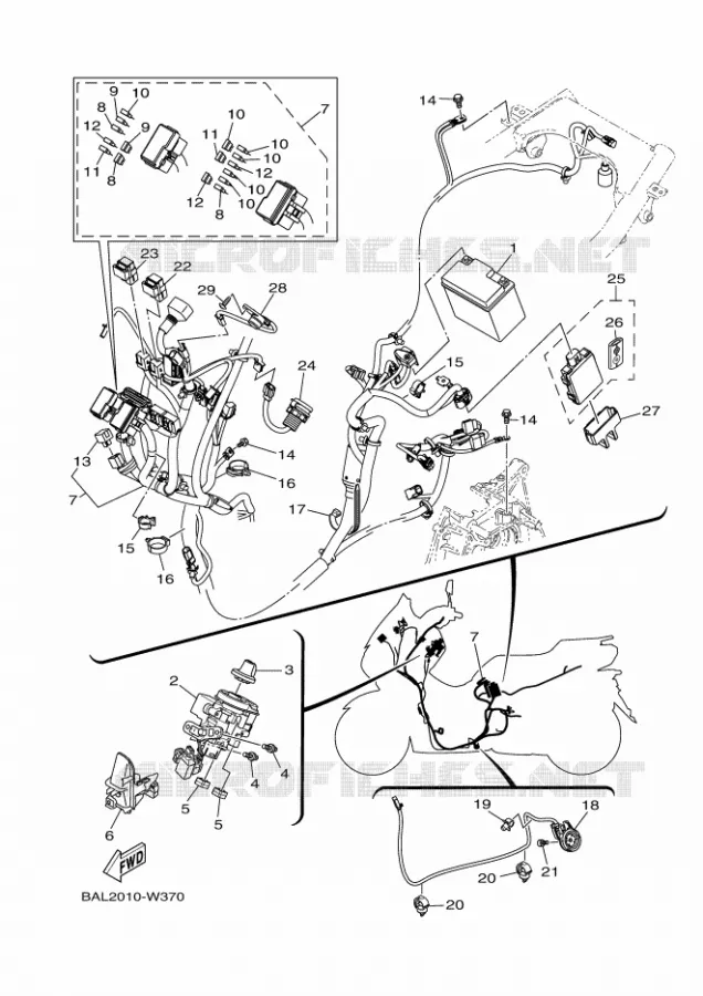 PARTIE ELECTRIQUE 1 Yamaha SCOOTER 150 2023 NMAX  GPD155-A
