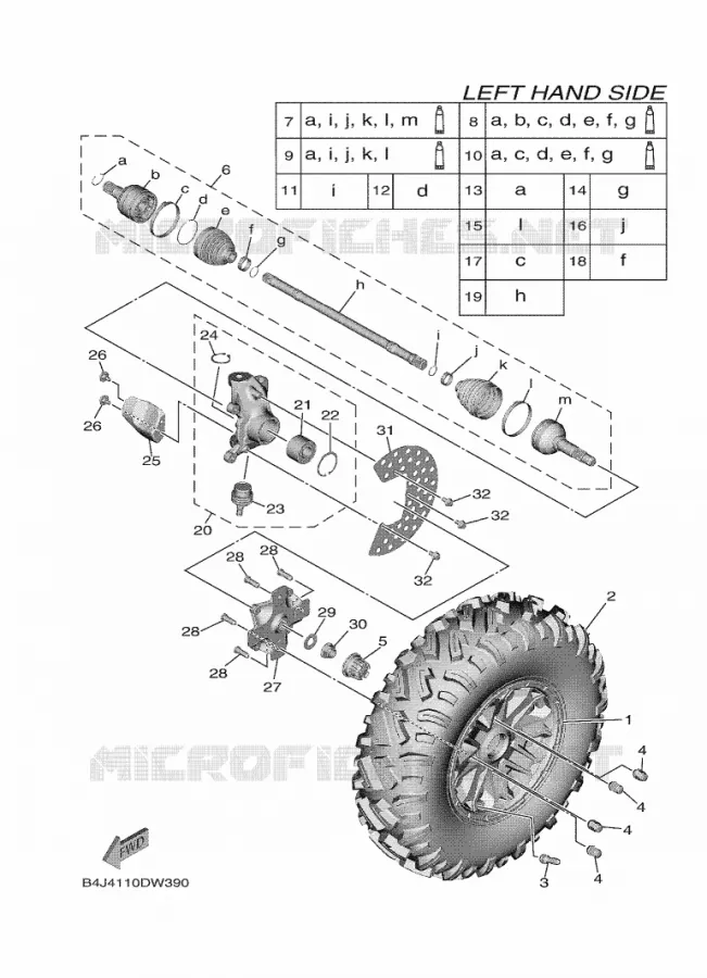 ROUE AVANT Yamaha SIDE BY SIDE 1000 2023 WOLVERINE  YXF1000EW / YX10FRPAP