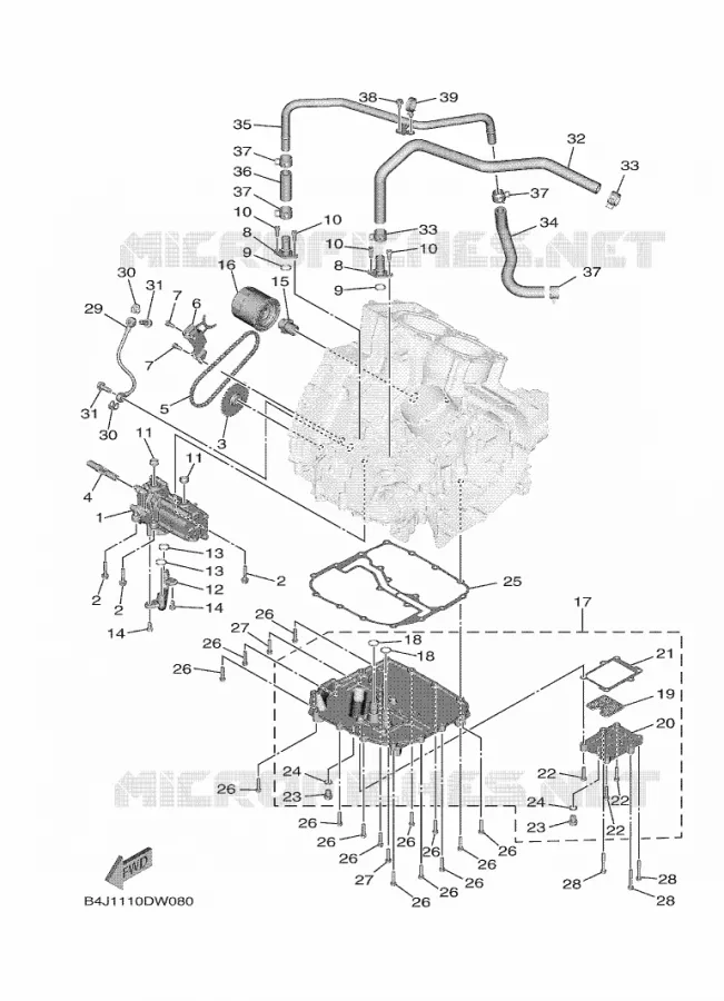 POMPE A HUILE Yamaha SIDE BY SIDE 1000 2023 WOLVERINE  YXE1000EW / YX10ERPAP