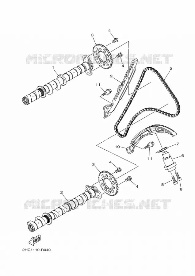 ARBRE A CAMES / CHAINE DE DISTRIBUTION Yamaha SIDE BY SIDE 1000 2023 YXZ  YXZ1000E