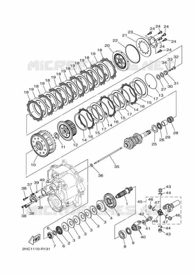 EMBRAYAGE Yamaha SIDE BY SIDE 1000 2023 YXZ  YXZ1000E