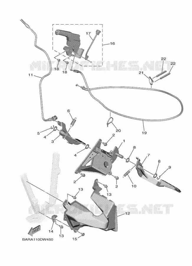 PEDALE / CABLE Yamaha SIDE BY SIDE 850 2023 WOLVERINE  YXE850EN / YX85EPAP