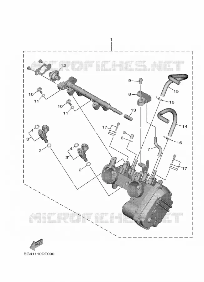 BOITIER PAPILLON INJECTION 1 Yamaha SIDE BY SIDE 850 2023 WOLVERINE  YXF850E / YX85FPAP