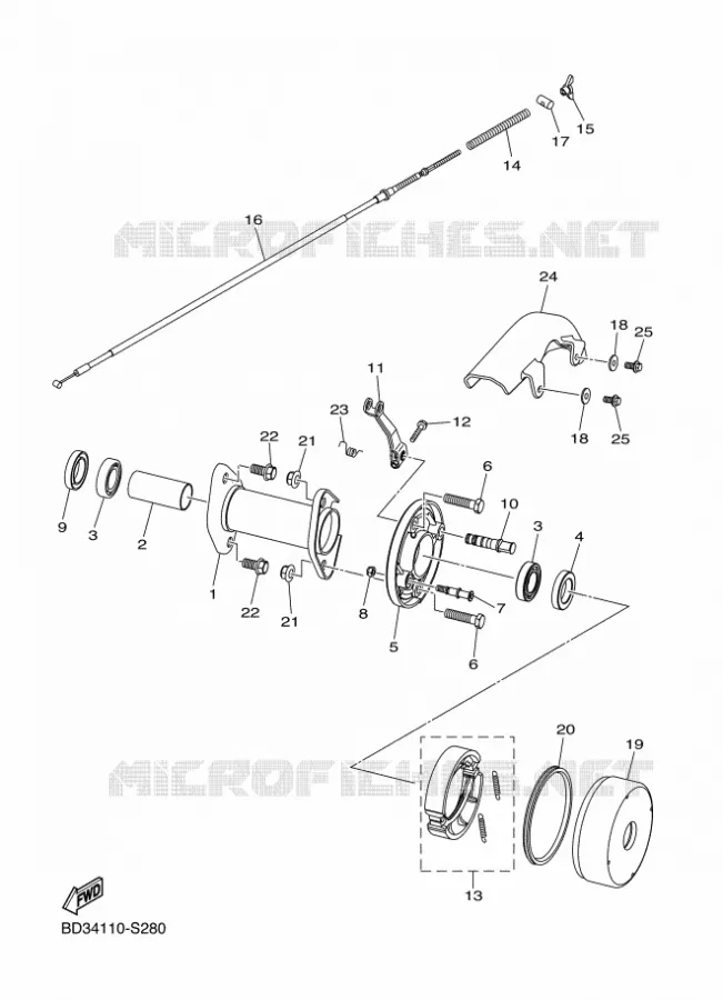 FREIN ARRIERE Yamaha QUAD 90 2023 RAPTOR  YFM90R