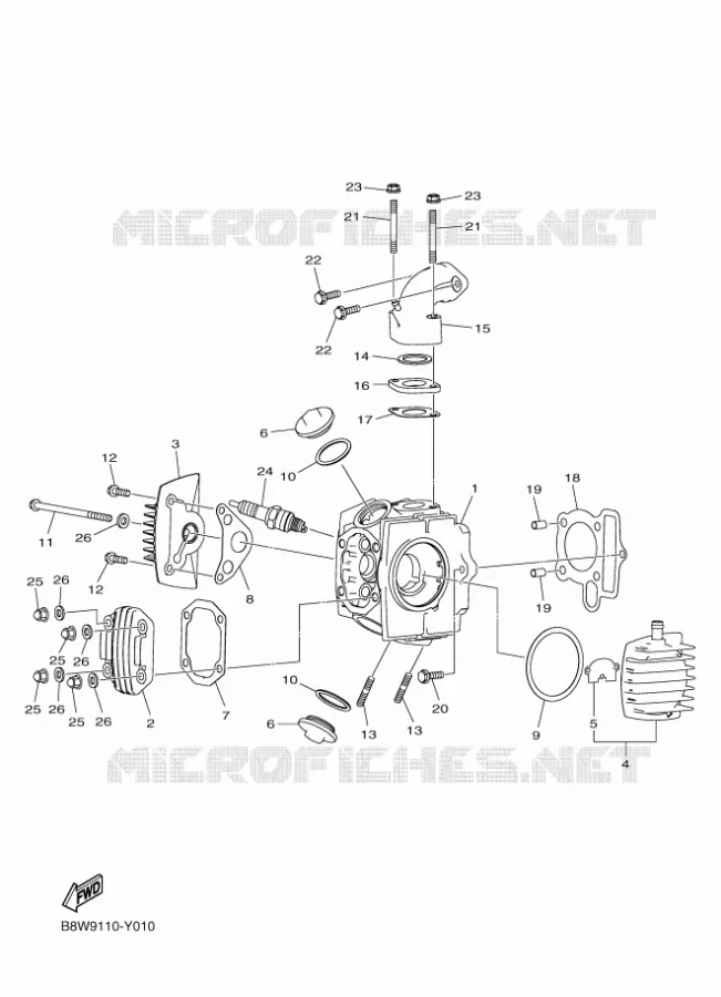 CULASSE Yamaha QUAD 90 2023 RAPTOR  YFM90R