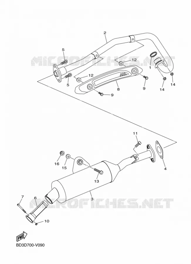 ECHAPPEMENT Yamaha QUAD 90 2023 RAPTOR  YFM90R