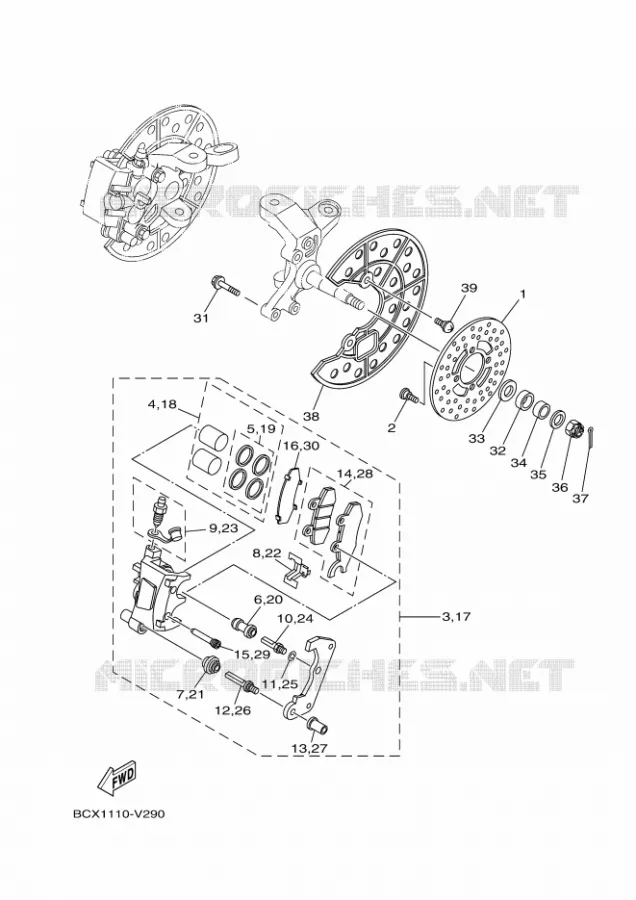 ETRIER DE FREIN AVANT Yamaha QUAD 700 2023 RAPTOR  YFM700R