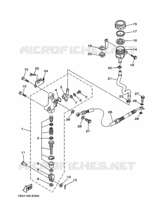 MAITRE CYLINDRE DE FREIN ARRIERE Yamaha QUAD 700 2023 RAPTOR  YFM700R