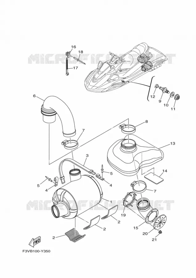 ECHAPPEMENT 3 Yamaha Waverunner 1800 2023 FX  FX1800F