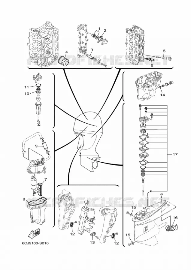 PIECES D'ENTRETIEN Yamaha OUTBOARD ENGINES 40hp (29.4kW) 2020 F40  F40GET
