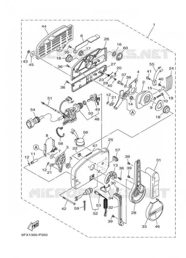 BOITIER DE COMMANDE A DISTANCE Yamaha OUTBOARD ENGINES 9.9hp (7.3kW) 2020 FT9.9  FT9.9LE
