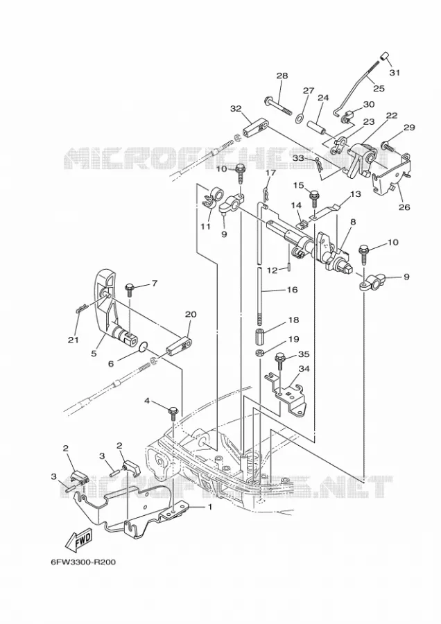 COMMANDE D'ACCELERATEUR 2 Yamaha OUTBOARD ENGINES 8hp (5.9kW) 2020 F8  F8FE
