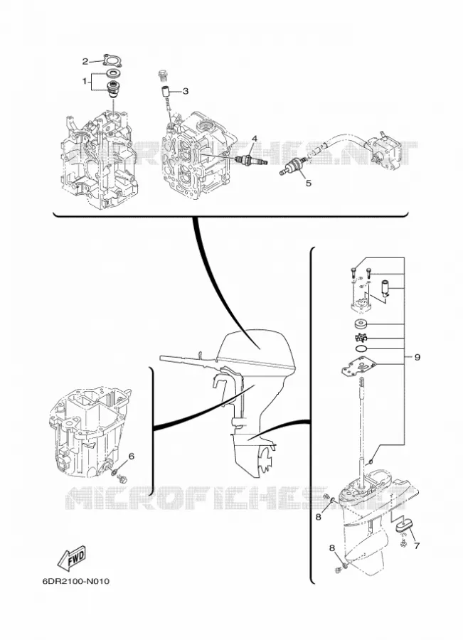 PIECES D'ENTRETIEN Yamaha OUTBOARD ENGINES 8hp (5.9kW) 2020 F8  F8FE