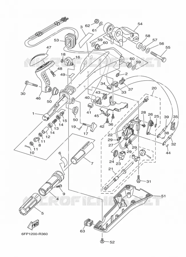 PIÈCES OPTIONNELLES 1 Yamaha OUTBOARD ENGINES 100hp (73.6kW) 2020 F100  F100FET