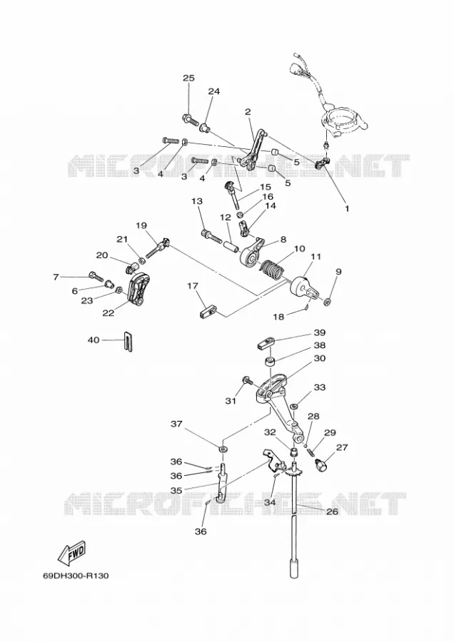 COMMANDE D'ACCELERATEUR Yamaha OUTBOARD ENGINES 60hp (44.1kW) 2021 E60  E60HMHD