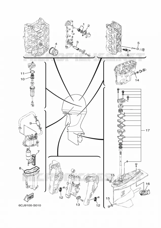 PIECES D'ENTRETIEN Yamaha OUTBOARD ENGINES 40hp (29.4kW) 2021 F40  F40GET