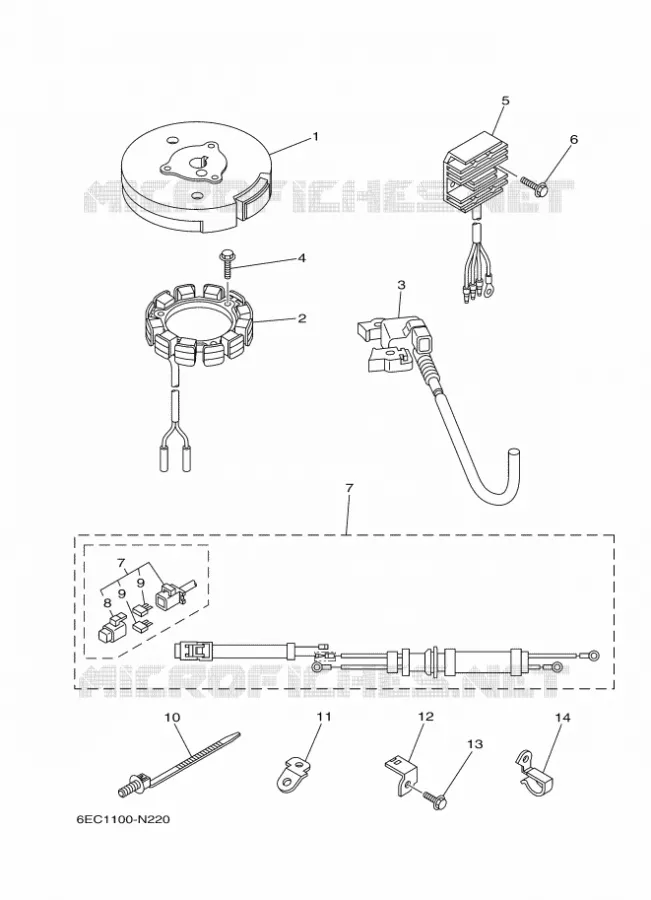 PIÈCES OPTIONNELLES Yamaha OUTBOARD ENGINES 4hp (2.9kW) 2021 F4  F4BMH