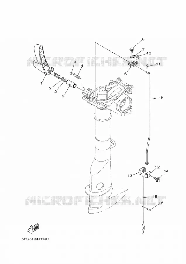 COMMANDE D'ACCELERATEUR Yamaha OUTBOARD ENGINES 2.5hp (1.8kW) 2021 F2.5  F2.5BMH