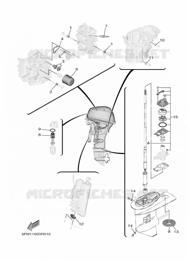 PIECES D'ENTRETIEN Yamaha OUTBOARD ENGINES 25hp (18.4kW) 2021 F25  F25GWH