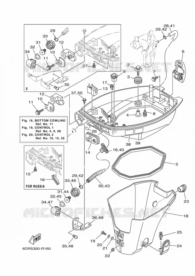 CAPOT INFERIEUR Yamaha OUTBOARD ENGINES 8hp (5.9kW) 2021 F8  F8FMH