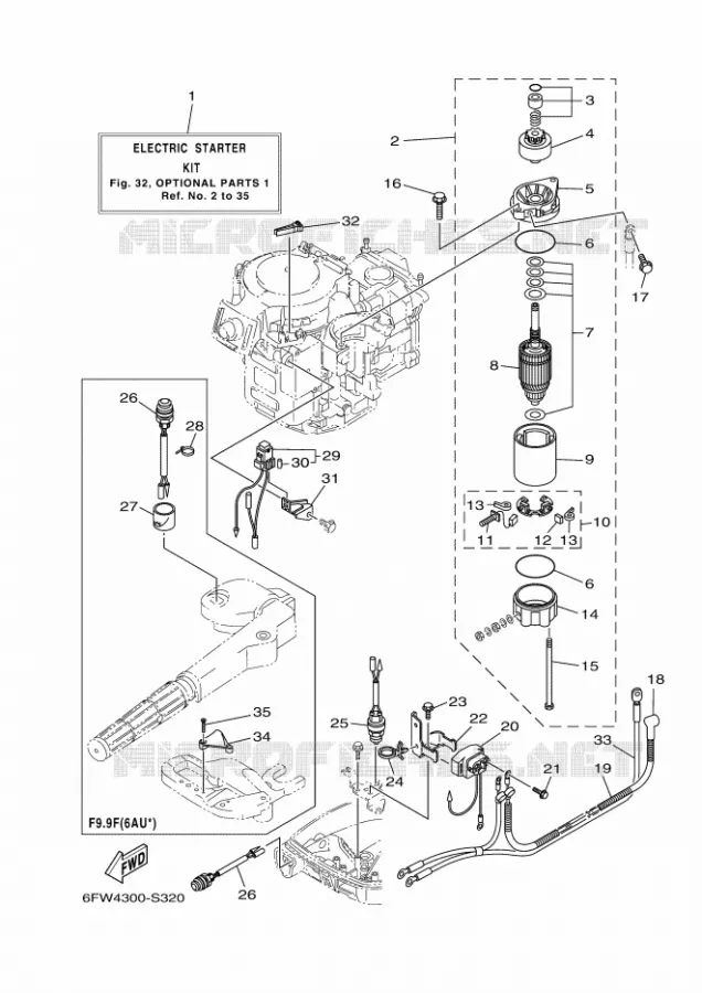 PIÈCES OPTIONNELLES 1 Yamaha OUTBOARD ENGINES 8hp (5.9kW) 2021 F8  F8FMH