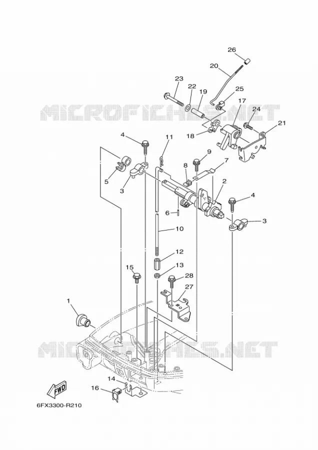 COMMANDE D'ACCELERATEUR 1 Yamaha OUTBOARD ENGINES 8hp (5.9kW) 2021 FT8  FT8GMH