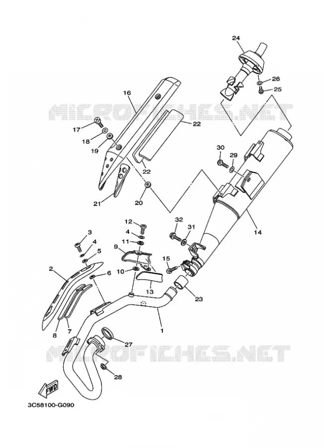 ECHAPPEMENT Yamaha MOTO 250 2024 XT  XT250