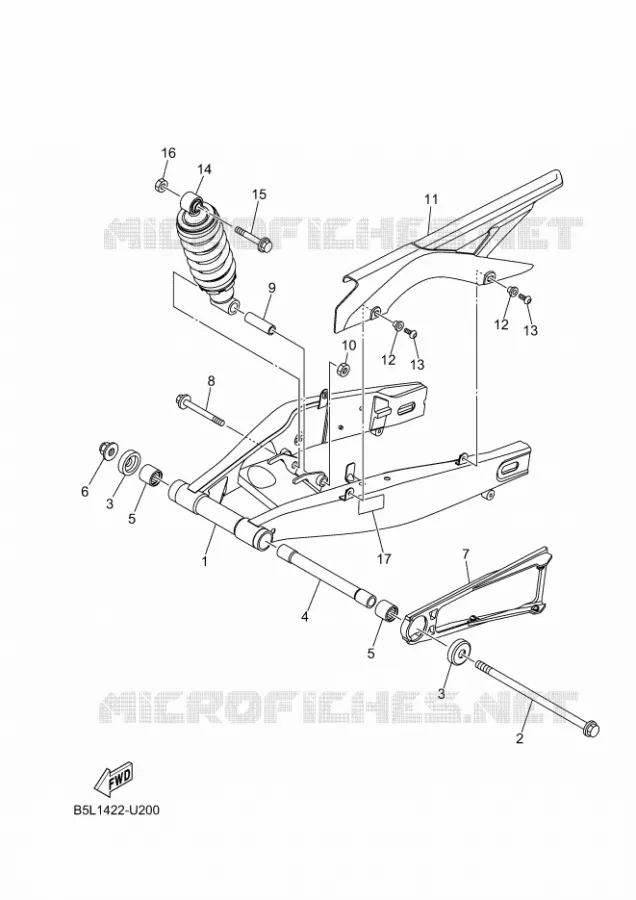 BRAS OSCILLANT / AMORTISSEUR Yamaha MOTO 300 2024 R3  YZF320-A