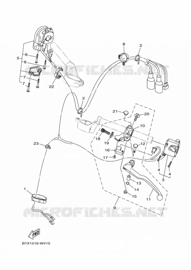 COMMODO / LEVIER Yamaha MOTO 300 2024 R3  YZF320-A