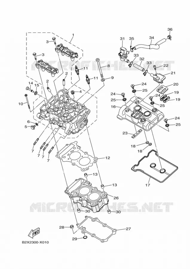 CULASSE Yamaha MOTO 300 2024 R3  YZF320-A