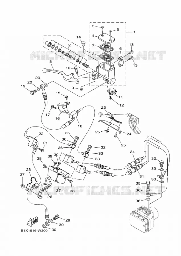 MAITRE CYLINDRE AVANT Yamaha MOTO 300 2024 R3  YZF320-A