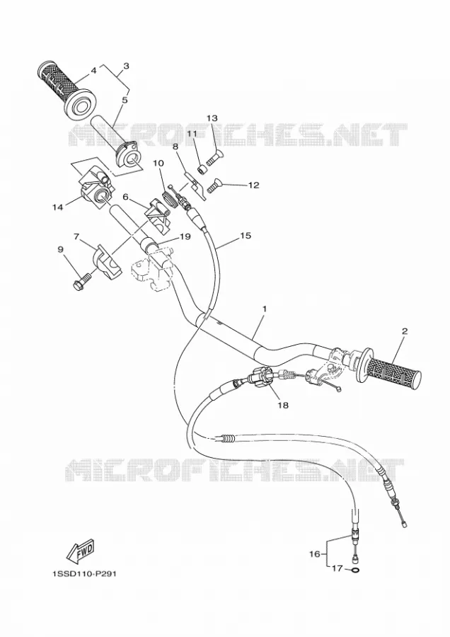 GUIDON ET CABLES Yamaha MOTO 125 2024 YZ  YZ125