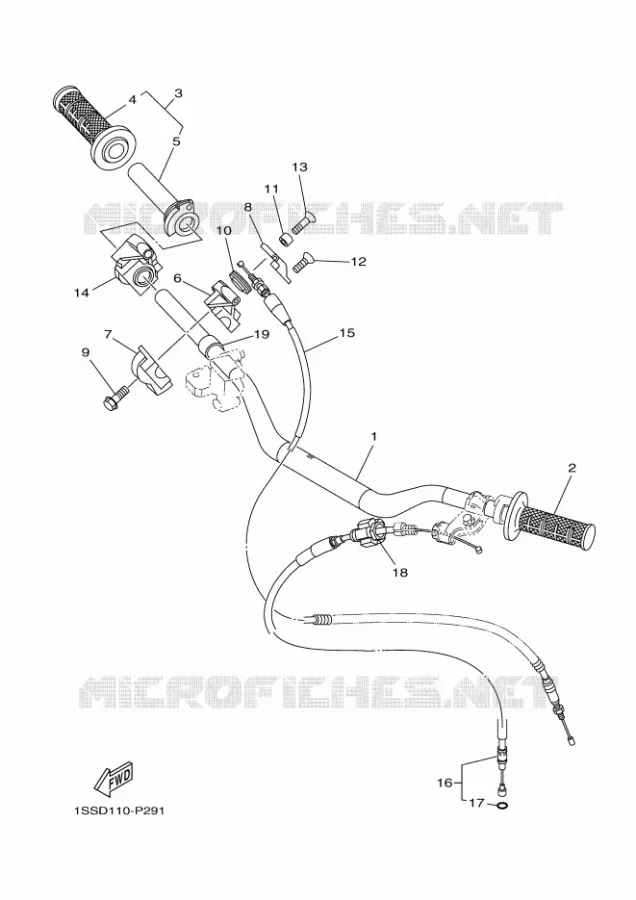 GUIDON ET CABLES Yamaha MOTO 125 2024 YZ  YZ125