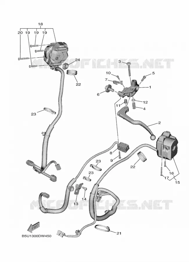 COMMODO / LEVIER Yamaha MOTO 900 2024 TRACER  MTT890