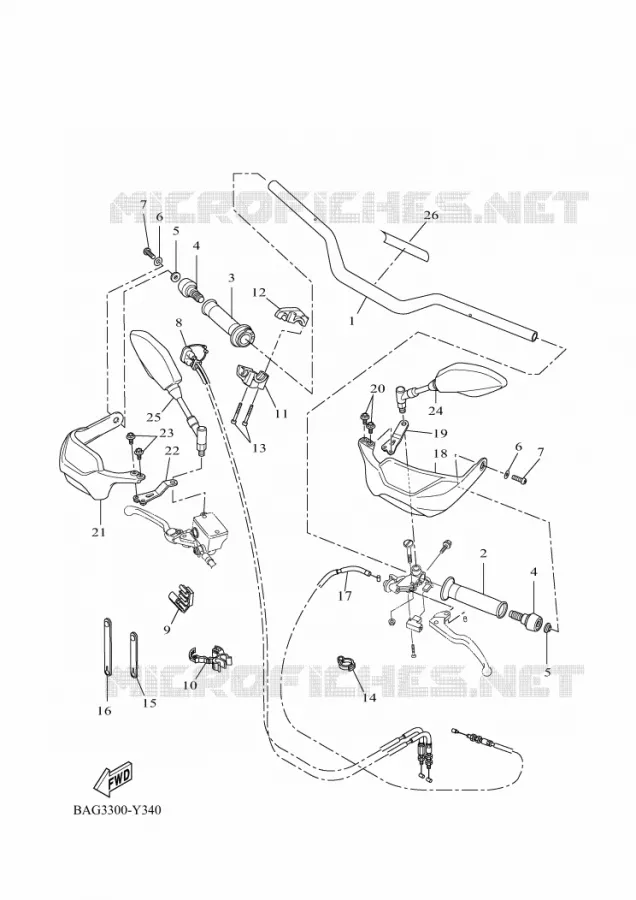 GUIDON ET CABLES Yamaha MOTO 700 2024 TENERE  XTZ690D