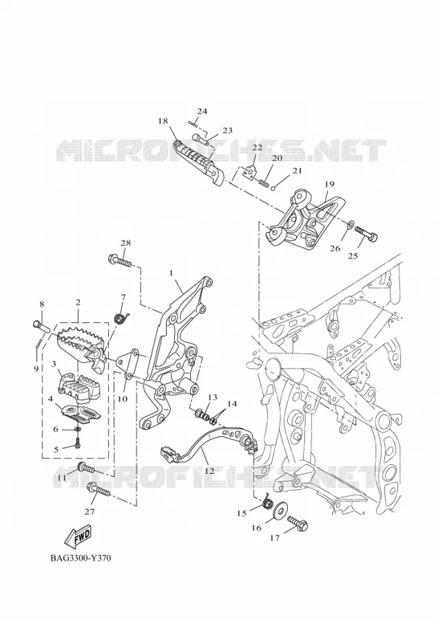 BEQUILLE / REPOSE PIEDS 2 Yamaha MOTO 700 2024 TENERE  XTZ690D