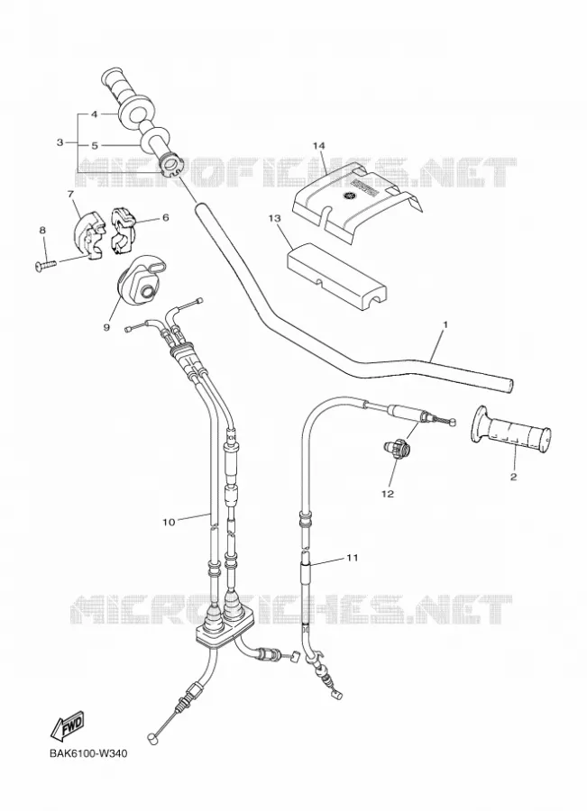 GUIDON ET CABLES Yamaha MOTO 250 2024 WRF  WR250F