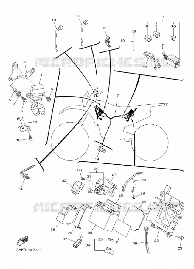 PARTIE ELECTRIQUE 2 Yamaha MOTO 250 2024 WRF  WR250F