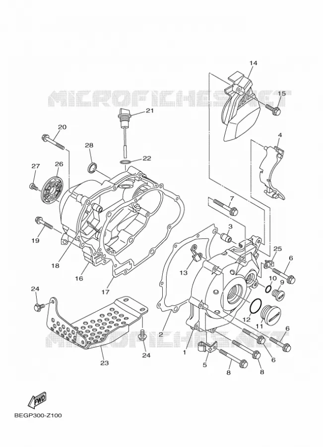 CARTER - MOTEUR 1 Yamaha MOTO 50 2024 TTR  TT-R50