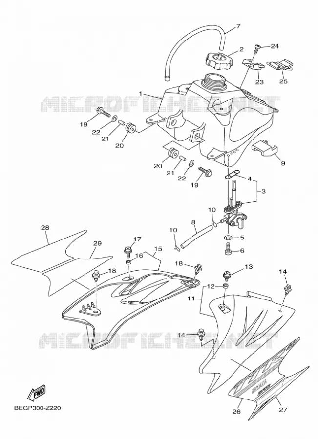 RESERVOIR A ESSENCE Yamaha MOTO 50 2024 TTR  TT-R50
