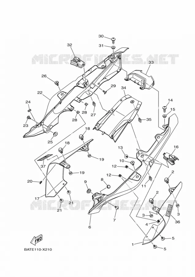 COUVERCLE LATERAL Yamaha MOTO 700 2024 MT  MTN690-U