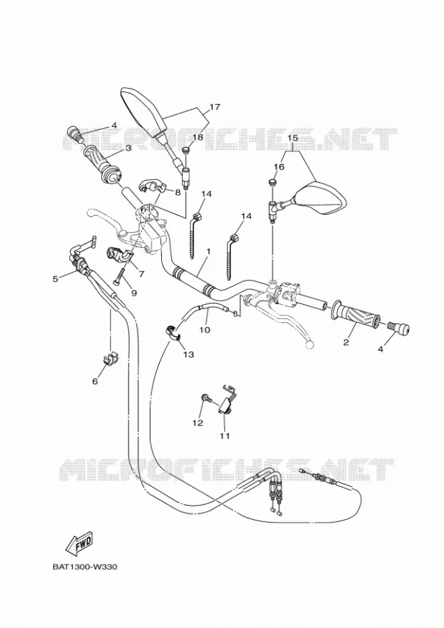 GUIDON ET CABLES Yamaha MOTO 700 2024 MT  MTN690-U