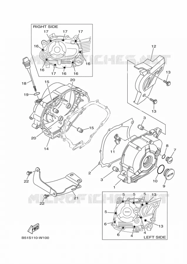 CARTER - MOTEUR 1 Yamaha MOTO 110 2024 TTR  TT-R110