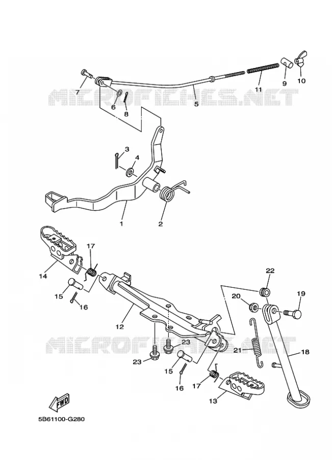 SUPPORT / REPOSE PIEDS Yamaha MOTO 110 2024 TTR  TT-R110
